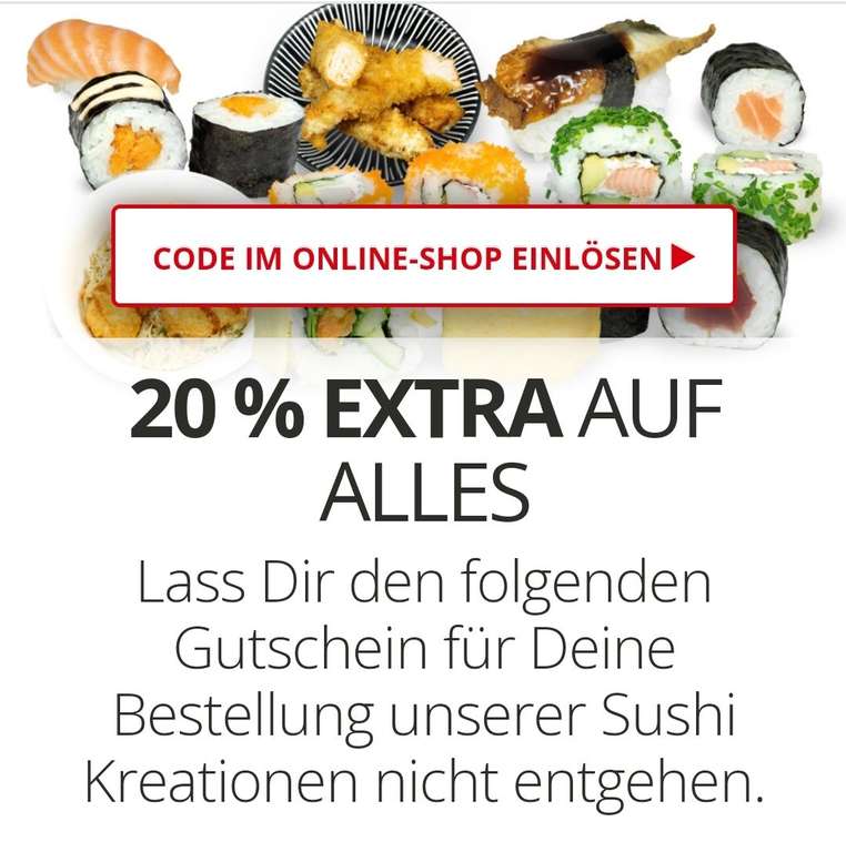 Sushifreunde 20% Rabatt* auf Online Bestellungen