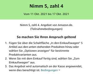 [Amazon] Nimm 5, zahl 4 - Aktion, z.B. Kosmetik (Jean & Len, Neutrogena, Tetesept uvm.)