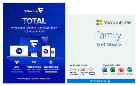 Microsoft 365 Family [6 User] = 6x 1TB Onedrive + F-Secure Total [7 Device] - [1 Jahr + 3 Monate extra]