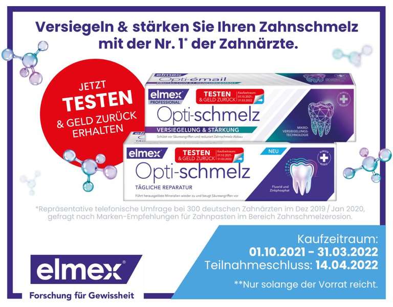 elmex Opti-schmelz Zahnpasta Gratis Testen [GzG]