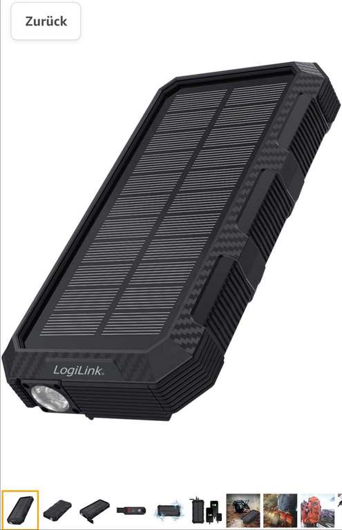 LogiLink PA0250 - SOLAR Powerbank mit 24000mAh Bestpreis