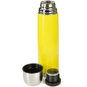 GRÄWE Isolierflasche / Thermoskanne in gelb (1l, aus Edelstahl, mit Drehverschluss und Trinkbecher)