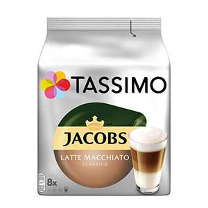 [Prime] [Spar Abo] Tassimo Kapseln Jacobs Typ Latte Macchiato Classico, 40 Kaffeekapseln, 5er Pack (3,06€ pro Packung)