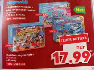 Kaufland Lokal - Playmobil Adventskalender 70777 Meerjungfrau,70776 Unterwasser,70188 Spielwarengeschäft