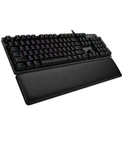 Logitech G513 Mechanische Gaming-Tastatur, GX-Braune RGB-Beleuchtung, Handgelenkauflage mit Memory Foam, Alugehäuse,QWERTZ-Layout, Schwarz