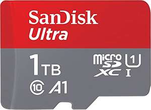 SanDisk Ultra 1TB microSDHC memory card + SD adapter with A1 app performance up to 120 MB/s, Class 10, U1