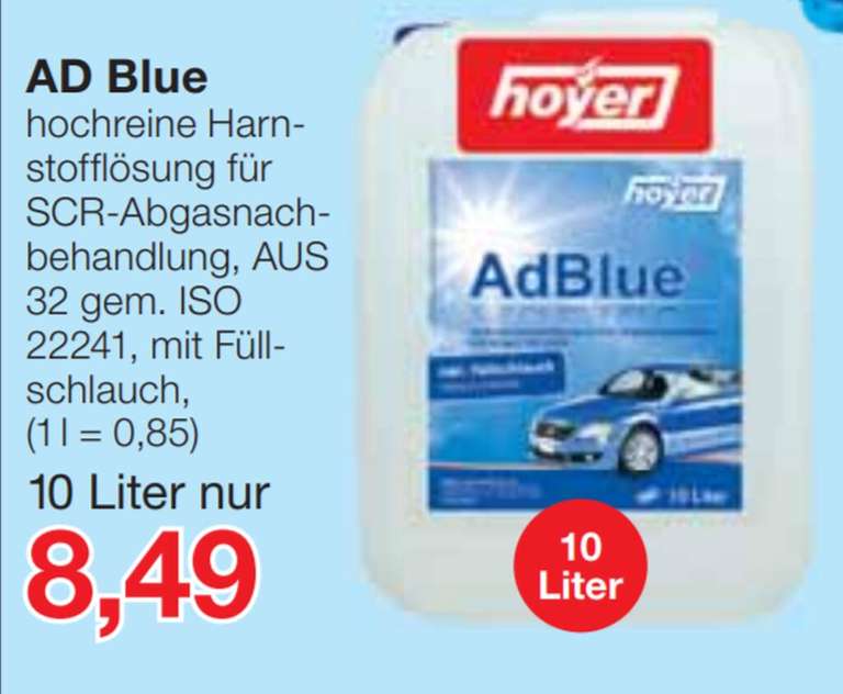 [Günstigstes AdBlue?] 10 Liter AdBlue für 8,95€ [nur in Jawoll Filialen]