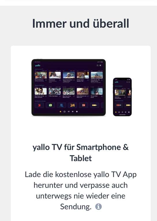 Yallo TV - CH (Preis in Schweizer Franken)
