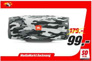 [Lokal Mediamarkt Backnang-Nur Sonntag] JBL Charge 4 Mobiler Lautsprecher (Camouflage, Wasserdicht gemäß IPX7] für 99,-€