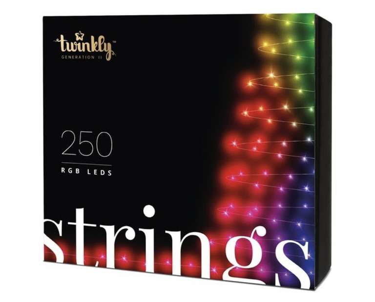Twinkly Strings Lichterkette 250 LED Multicolor Outdoor 20m schwarz. "App gesteuerte Smart-LED Lichterkette"