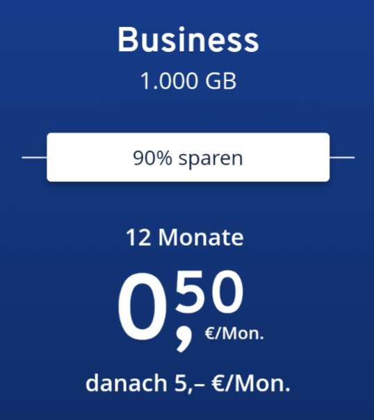 Ionos 1TB Cloud Speicher für 0,5€/Monat