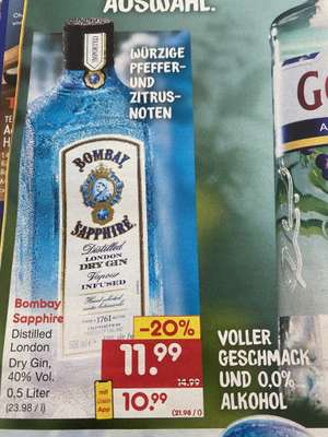 Bombay Sapphire Distilled London Dry Gin (Netto)