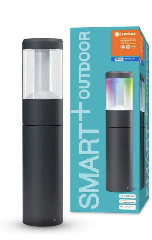 LEDVANCE Smarte LED Gartenpylone mit Bluetooth Mesh Technologie, 50cm , Lichtfarbe (2000-6500K), RGB, steuerbar mit Google,Alexa und Apple