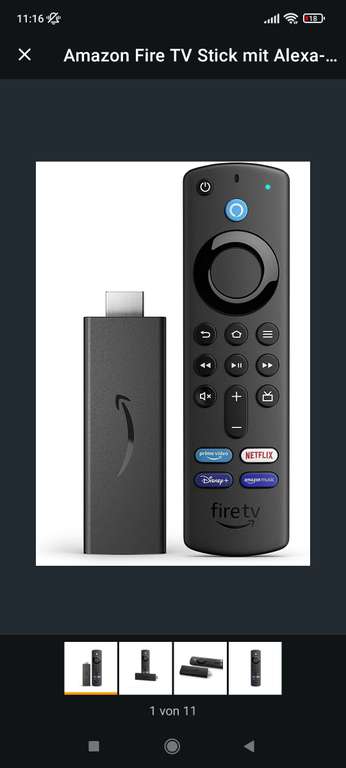 (idealo) Amazon Fire TV Stick mit Alexa-Sprachfernbedienung (mit TV-Steuerungstasten) | 2021