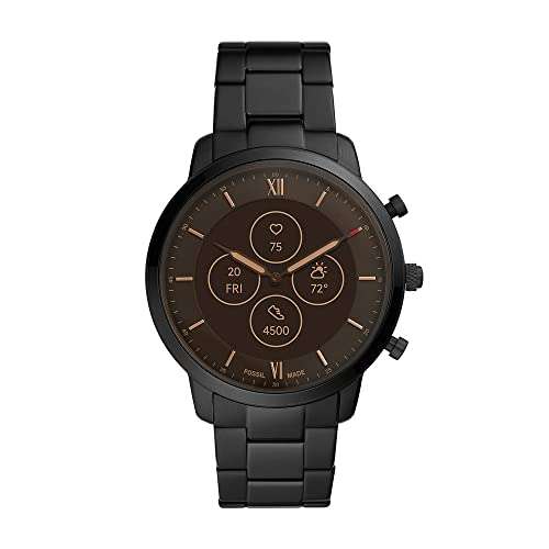 (Amazon) Fossil Neutra Hybrid HR schwarz Edelstahl Smartwatch