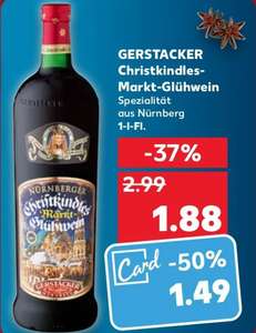 (Kaufland) Gerstacker Christkindles Markt Glühwein (mit Kaufland Card nur 1,49€)