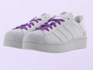 [Sidestep] adidas Superstar bold Damen white/purple (Gr. 37 1/3 - 40)