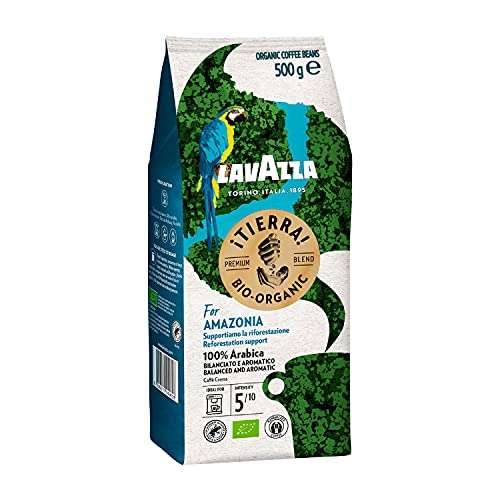 Lavazza ¡Tierra! For Amazonia, 100% hochwertige Arabica Kaffeebohnen, Mittlerer Röstgrad, 500 g [Prime Sparabo ]