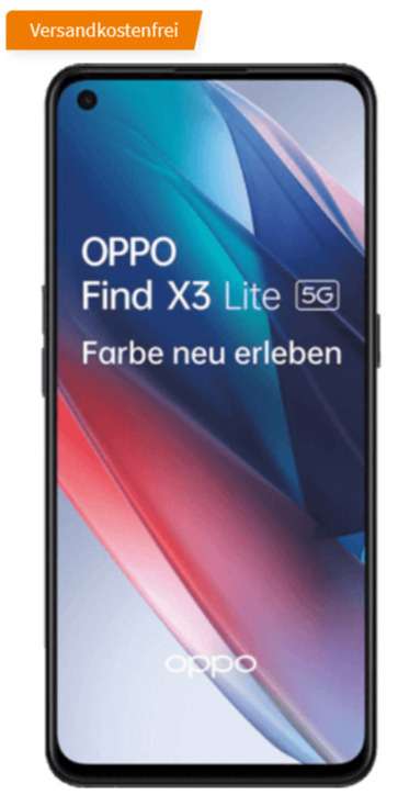 O2 Netz: OPPO Find X3 Lite 5G 128GB im SuperSelect S Allnet/SMS Flat 6GB LTE für 14,99€/Monat, 29€ Zuzahlung