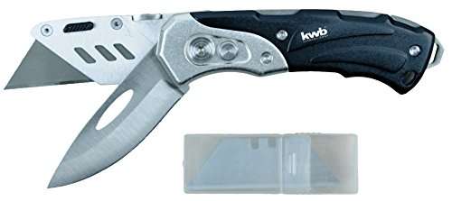Amazon Prime Schweres Universal-Messer inkl. Cutter-Messer, klappbar, zwei extra scharfe 60 x 19 mm Klingen aus Metall