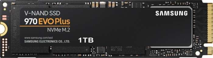 Samsung SSD 970 EVO Plus 1TB (M.2, PCIe 3.0, TLC, R3500/W3300, 1GB LPDDR4-Cache, 600TBW / 5J Garantie)