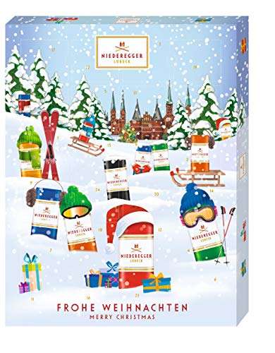 Niederegger Adventskalender Winter-Klassiker, modernes Design, gefüllt mit Niederegger Marzipan, 1er Pack (1 x 300 g) (Prime)