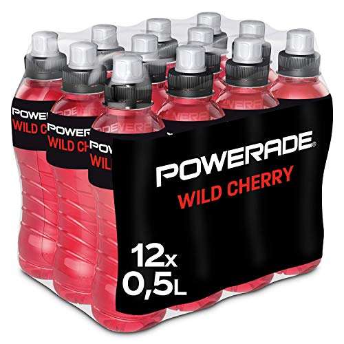 [Prime Sparabo] Powerade Sports Wild Cherry, Iso Drink, 12 x 500ml (0,61€ pro Flasche, zzgl. 3,00€ Einwegpfand, 1,22€/l)