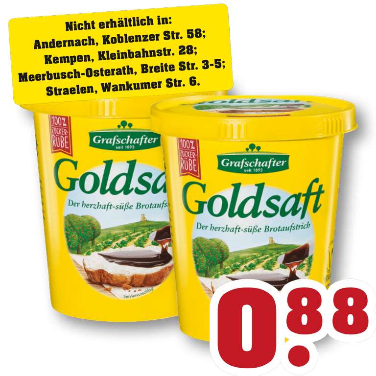 Grafschafter Goldsaft Zuckerrübensirup / Rübenkraut für 88 Cent offline bei Trinkgut