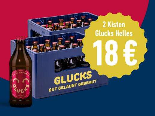 [Flaschenpost] 2 Kisten Glucks Helles Bier für 18€ (2x20x0,33l |1,36€/l | zzgl. Pfand) [20-30€ MBW!]