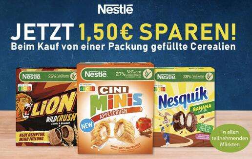 Nestlé gefüllte Cerealien für 0,09€ pro Packung [Kaufland]