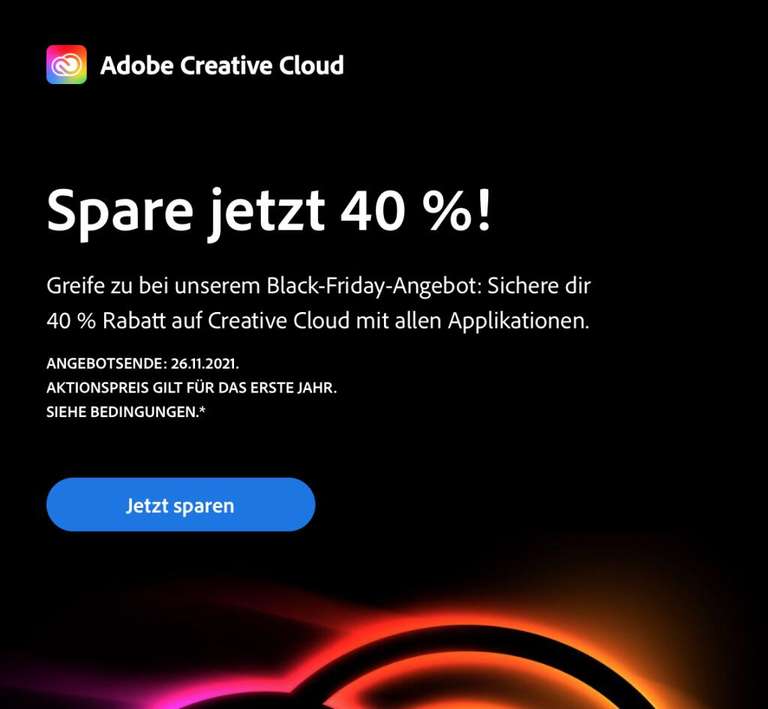 40% auf die Adobe Creative Cloud