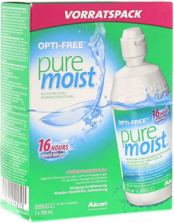 Alcon Opti-Free PureMoist: Kontaktlinsen-Pflegemittel 4 x 300 ml (2 x 2er Pack) für 20,72€ @idealo