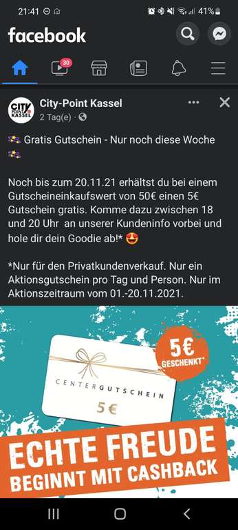 (lokal) Kassel City Point 55€ Gutschein für 50€ z.B Saturn , DM ,,..