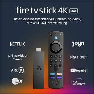Amazon Fire TV Stick 4K Max mit Wi-Fi 6 und Alexa-Sprachfernbedienung (mit TV-Steuerungstasten) / Fire TV Stick 2021 für 19,99€