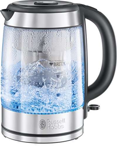 Russell Hobbs Wasserkocher Glas [BRITA Wasserfilter MAXTRA+] 1,0l + 0,5l Filtereinsatz [Prime]