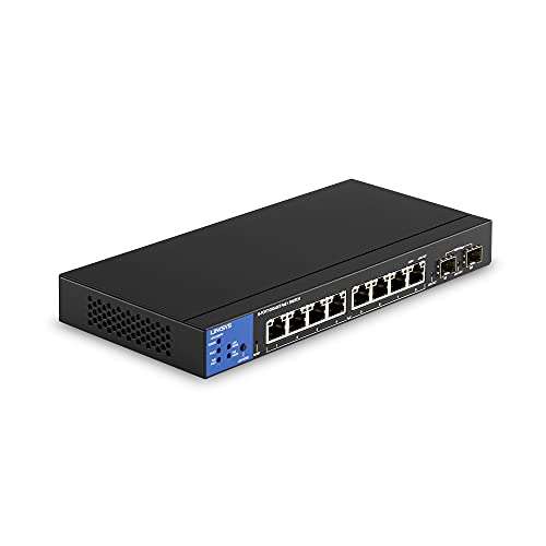 Linksys LGS310MPC 8-Port Managed Gigabit-PoE+-Switch mit 2 1-G-SFP-Uplinks, 110 W, TAA-konform