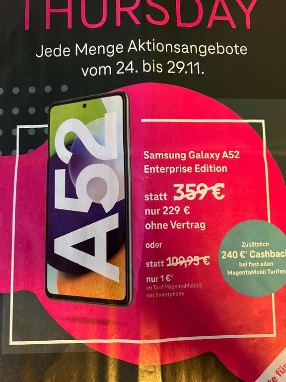 Magenta Thursday 2021: Samsung Galaxy A52 EE - 229€ | Apple AirPods 2 / HomePod Mini für je 77€ | 33% Rabatt auf Apple-iPhone-Cases | u.a.