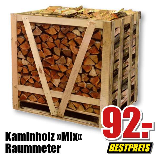 Kaminholz gemischt 1 RM Preisgarantie bei Bauhaus und Hornbach möglich