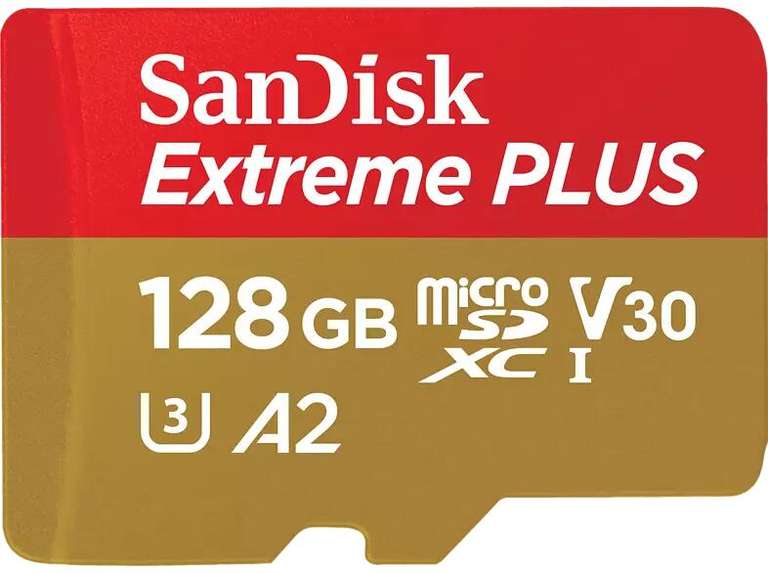 SanDisk Extreme PLUS R170/W90 microSDXC 128GB Kit, UHS-I U3, A2, Class 10 Speicherkarte mit Adapter