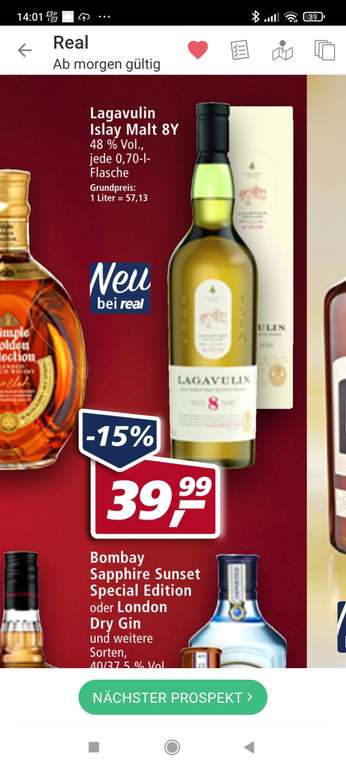 Real-Märkte offline Lagavulin 8 Jahre Single Malt Scotch Whisky