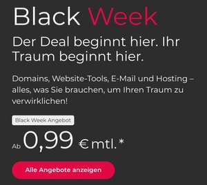 Black Week bei one.com (Webhosting & Domains) - alle Pakete reduziert!