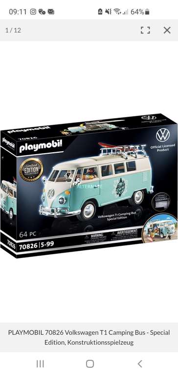 PLAYMOBIL 70826 Volkswagen T1 Camping Bus - Special Edition, Konstruktionsspielzeug