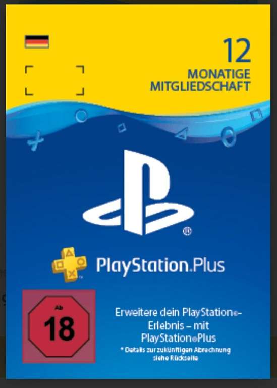 PlayStation Plus 12 Monate Mitgliedschaft