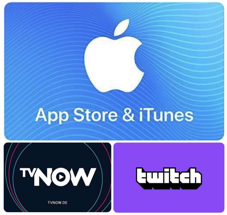 Amazon: 15% Bonus-Guthaben auf App-Store & iTunes Geschenkkarten ab 25€ / 20% Rabatt auf Twitch u. TVNow Guthabenkarten