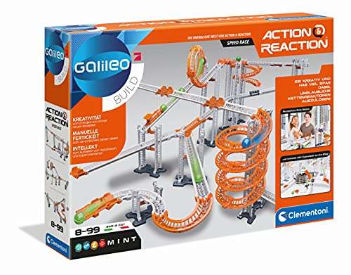 Clementoni Galileo Build, Action & Reaction Speed-Race,Modellbausatz für Kugelbahnen,mehrteiliges Motorikspielzeug für 26,89€ (Amazon Prime)