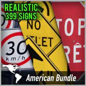 Unreal Engine: American Traffic Sign Collection: Complete Bundle (US, Mex, Can)