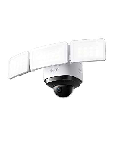 eufy Security Floodlight Cam 2 Pro Überwachungskamera mit 3 Scheinwerfer, 360° Schwenk- und Neigefunktion, 2K, Smarte Beleuchtung, K.I.
