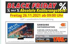 (Lokal Beltheim) Fernseh Hickmann, Samsung GQ75QN95AA, effektiv 1799€