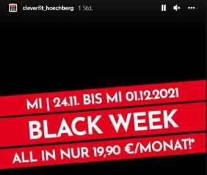Black Week Clever Fit All In Abo für 19,90€ p.M. statt 29,90€ im ersten Jahr