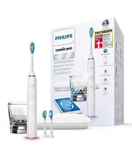 Philips Sonicare DiamondClean Smart Elektrische Zahnbürste mit Schalltechnologie HX9903/03, Ladeglas, Reiseetui